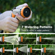 RESTMO Garden Hose Nozzle, Heavy Duty Metal Water Hose Nozzle with 7 Adjustable Spray Patterns, High Pressure Hand Sprayer with Flow Control, Best for Watering Plant & Lawn, Washing Car & Pet, Orange 🍁 All In One Marketplace Canada