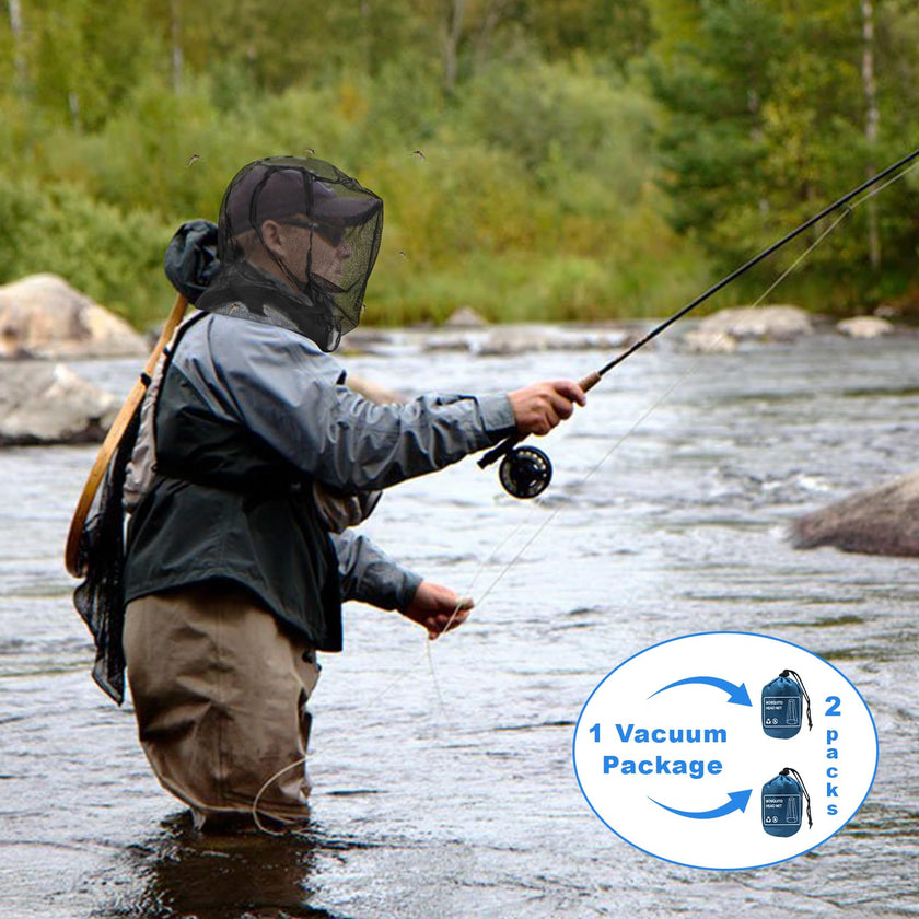 South to East Premium Mosquito Head Net for Insect, 2 Pack, Fly & Bug Protection | Ultra Large & Long, Extra Fine Holes for Camping, Hiking, Fishing, Gardening, Safari, Fits All Hats for Men & Women 🍁 All In One Marketplace Canada
