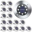 LYHOPE Solar Ground Lights Outdoor, 16 Pack 8 LED Solar Disk Lights Waterproof Garden In-ground Pathway Lights Landscape Lighting for Lawn,Yard,Deck,Patio,Walkway (White) 🍁 All In One Marketplace Canada