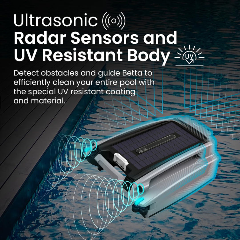 Betta SE Plus - Solar-Powered Robotic Pool Skimmer with 24/7 Continuous Cleaning Power, Dual Charging Options, Twin Salt Chlorine Tolerant Motors, and Shallow Water Safeguard 🍁 All In One Marketplace Canada