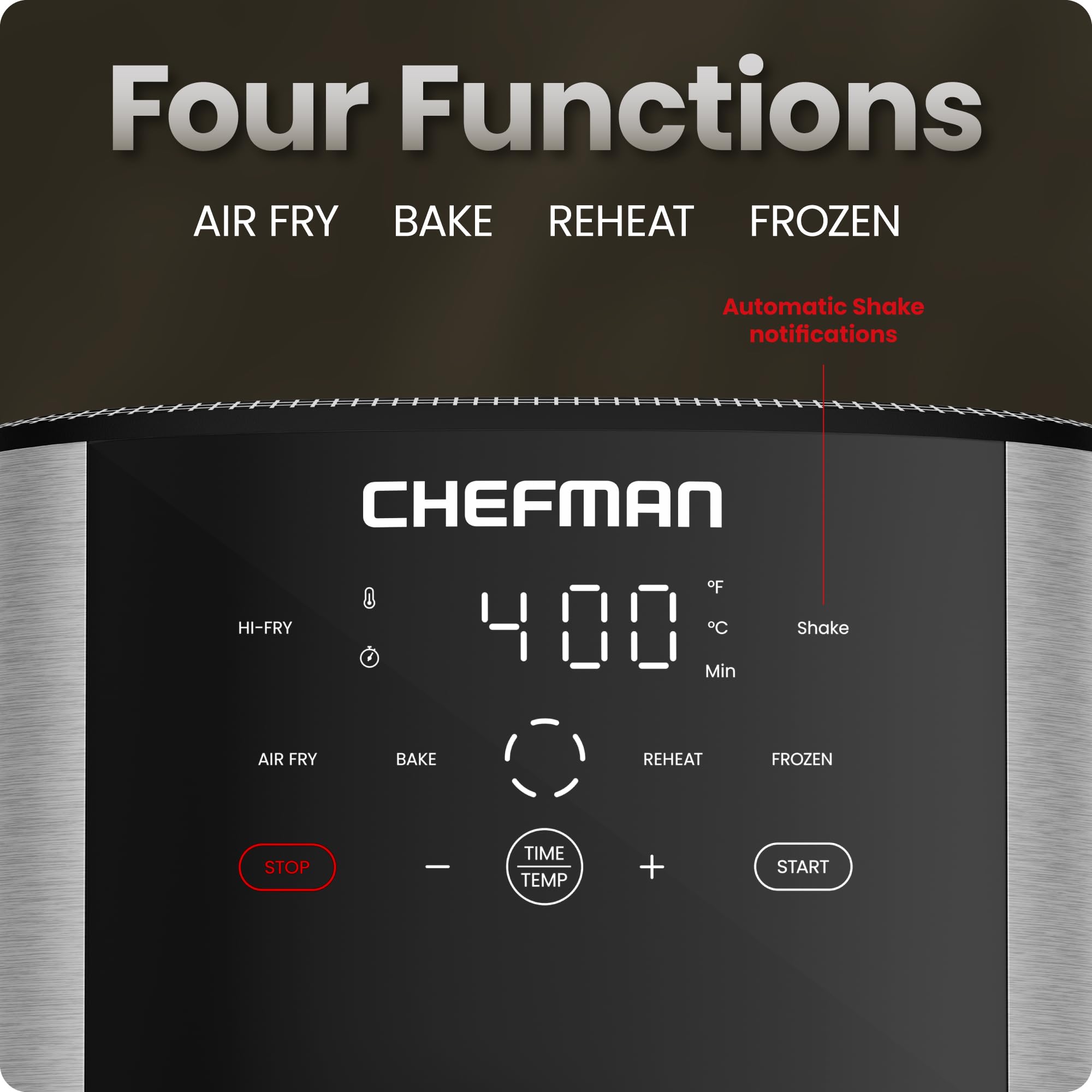 Chefman TurboFry® Touch Air Fryer, XL 8-Qt (7.5L) Family Size, One-Touch Digital Control Presets, French Fries, Chicken, Meat, Fish, Nonstick Dishwasher-Safe Parts, Automatic Shutoff, Stainless Steel 🍁 All In One Marketplace Canada