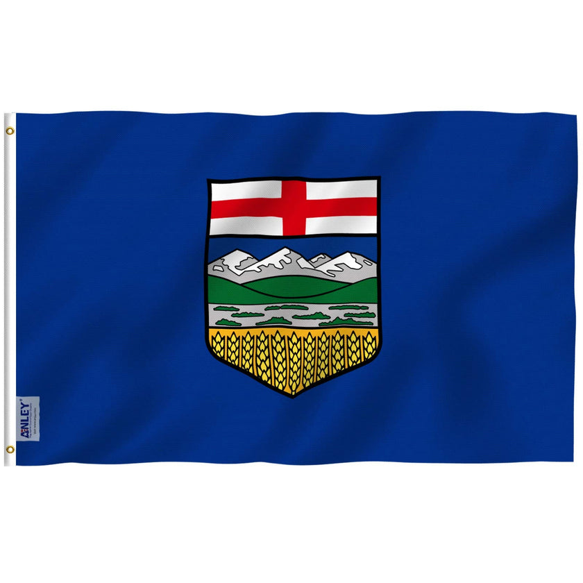 ANLEY Fly Breeze 3x5 Feet Alberta flag - Vivid Color and UV Fade Resistant - Canadian Province of Alberta Flag Polyester with Brass Grommets 3 X 5 Ft 🍁 All In One Marketplace Canada