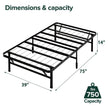 ZINUS SmartBase Tool-Free Assembly Mattress Foundation / 14 Inch Metal Platform Bed Frame/No Box Spring Needed/Sturdy Steel Frame/Underbed Storage, Black, Twin, Regular 🍁 All In One Marketplace Canada