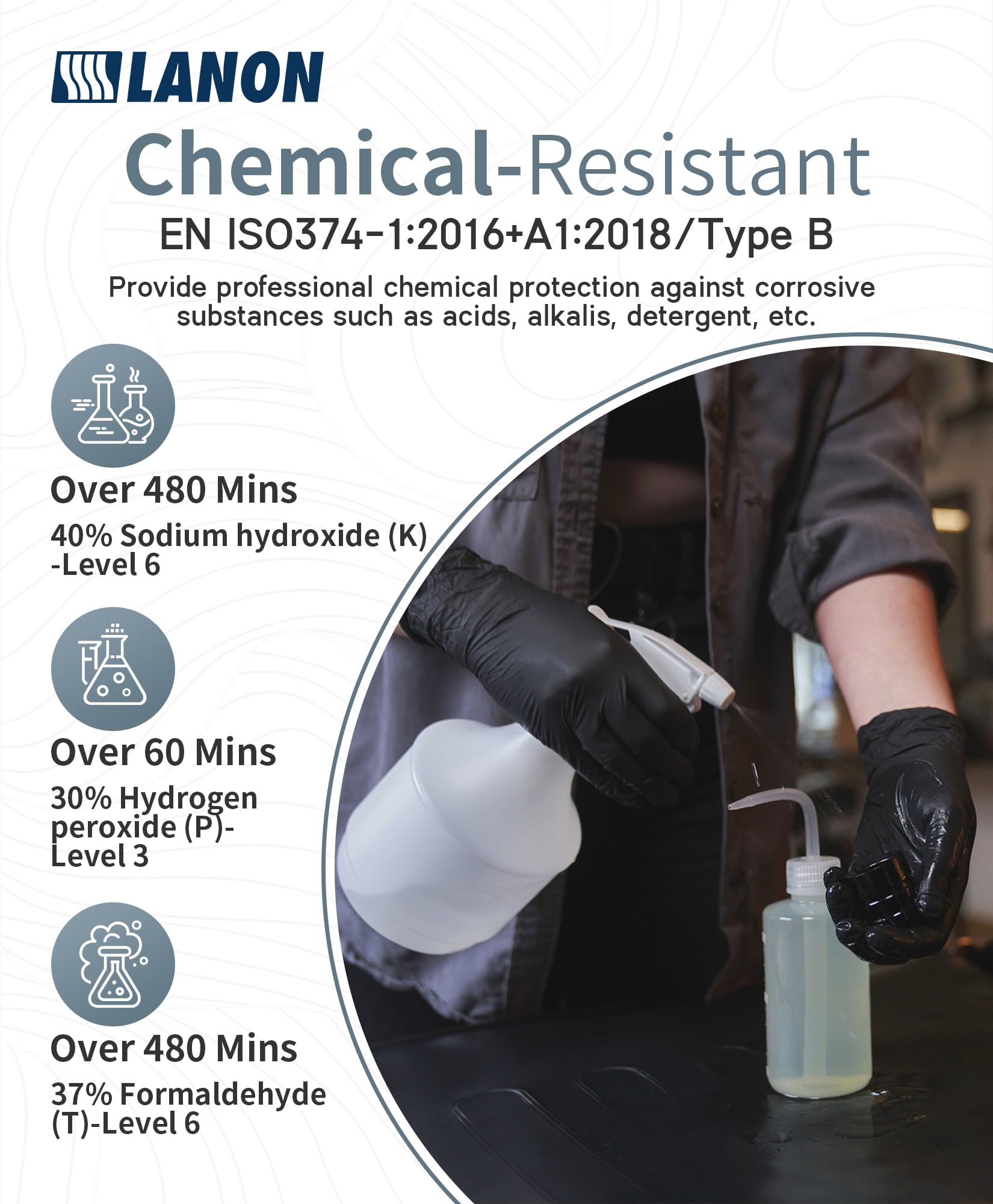 LANON Food Safe Disposable Black Nitrile Gloves, Latex-Free, Powder-Free, Silicone-Free, Textured Fingertips, Cooking, Medium 🍁 All In One Marketplace Canada