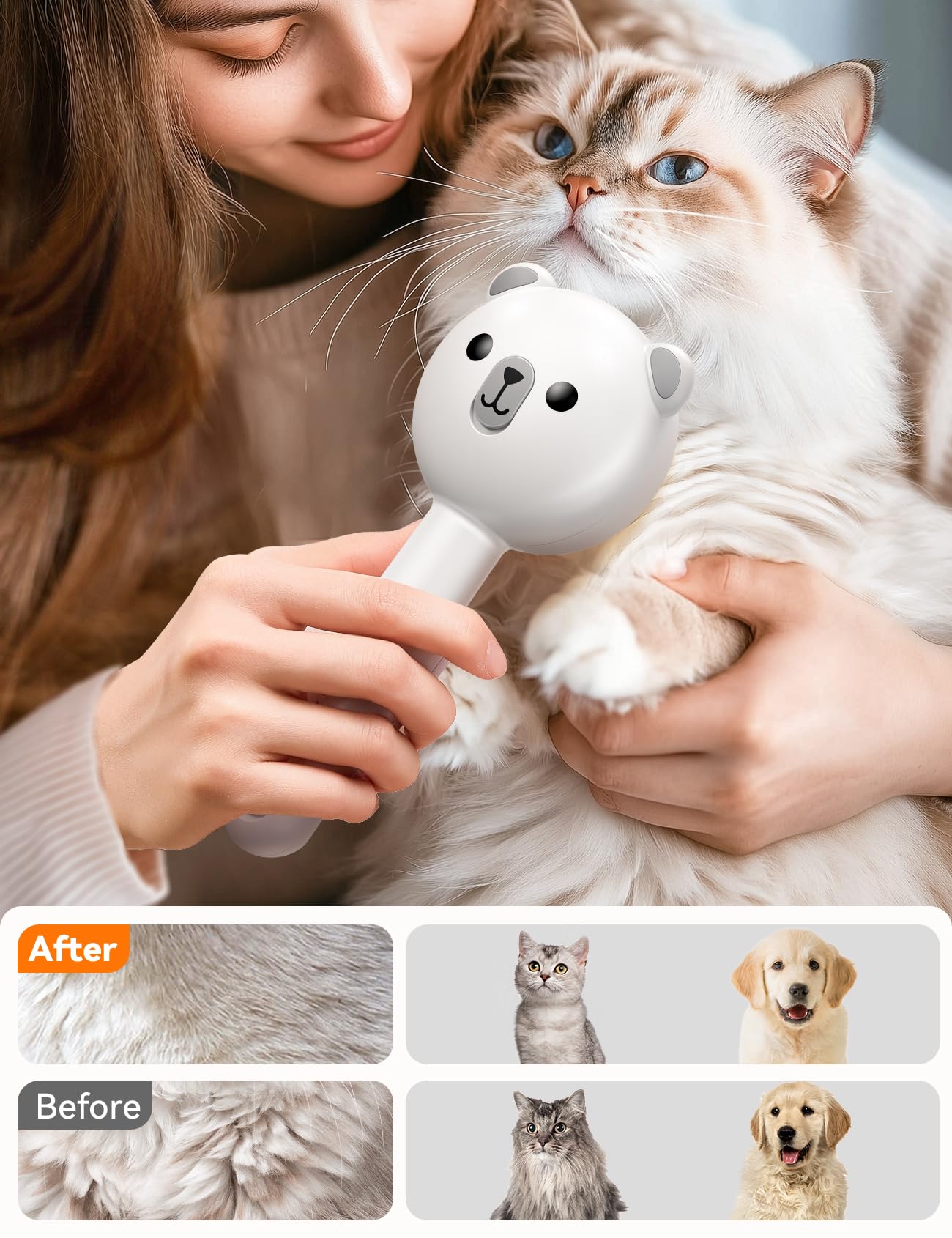 Cat Steam Brush, Cat Brushes for Indoor Cats with Release Button, Dual Speed Spray USB Rechargeable Cat Grooming Supplies, Cat Brush Shedding Suitable for All Long-haired and Short-haired Pets 🍁 All In One Marketplace Canada