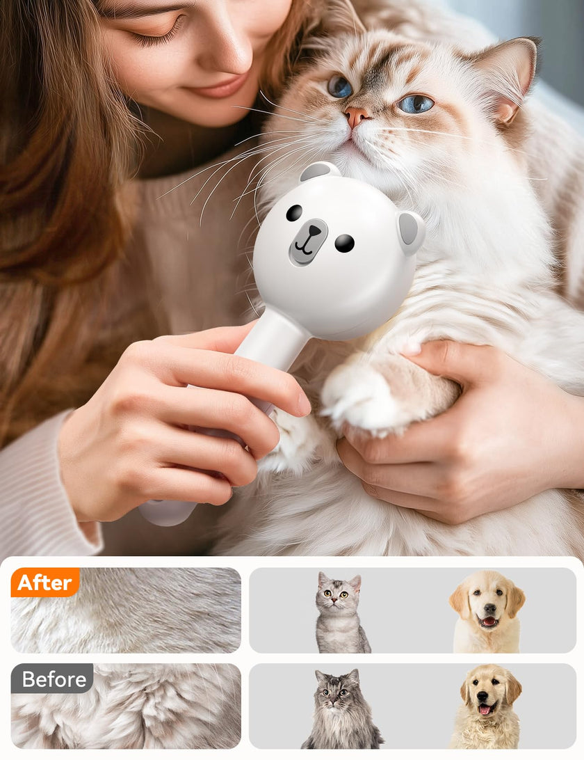 Cat Steam Brush, Cat Brushes for Indoor Cats with Release Button, Dual Speed Spray USB Rechargeable Cat Grooming Supplies, Cat Brush Shedding Suitable for All Long-haired and Short-haired Pets 🍁 All In One Marketplace Canada