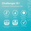 INTEX 68305EP Challenger K1 Inflatable Kayak Set: Includes Deluxe 86in Aluminum Oar and High-Output Pump – Adjustable Seat with Backrest – Removable Skeg – 1-Person – 220lb Weight Capacity 🍁 All In One Marketplace Canada