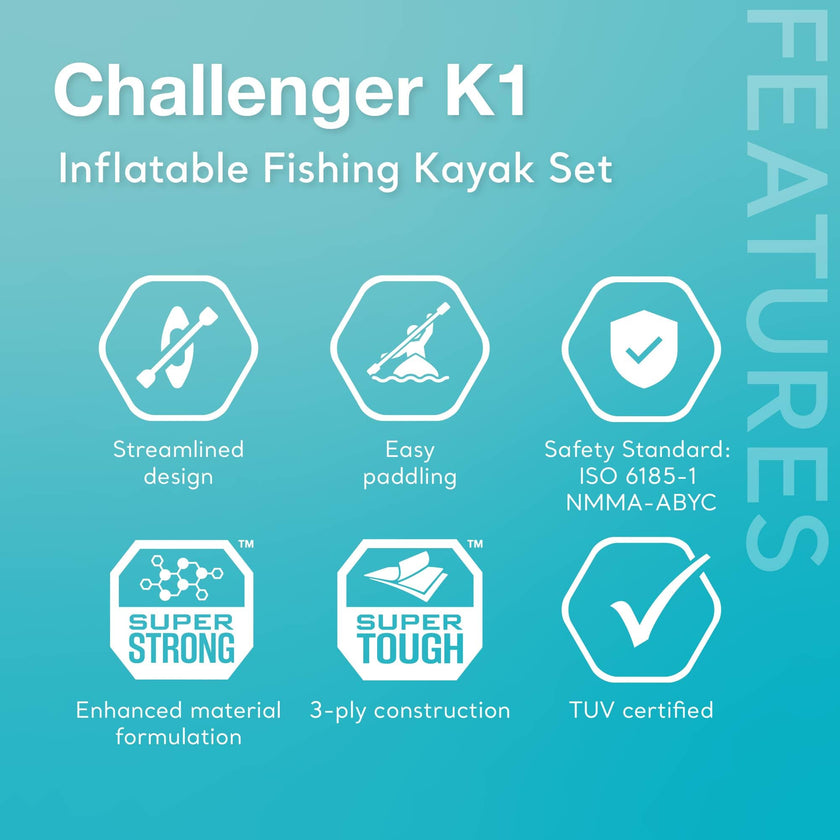 INTEX 68305EP Challenger K1 Inflatable Kayak Set: Includes Deluxe 86in Aluminum Oar and High-Output Pump – Adjustable Seat with Backrest – Removable Skeg – 1-Person – 220lb Weight Capacity 🍁 All In One Marketplace Canada