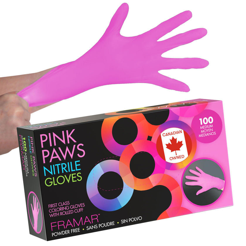 FRAMAR Pink Nitrile Gloves Medium - Disposable Gloves Medium, Cleaning Gloves, Kitchen Gloves, Latex Free Gloves Disposable, Gants Nitrile, Gants Jetables 🍁 All In One Marketplace Canada