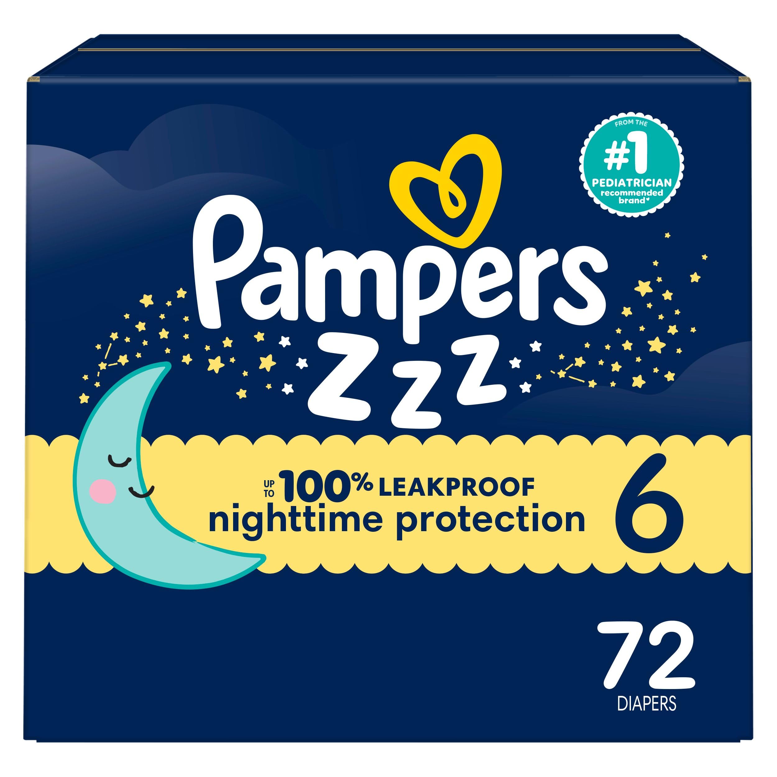 Pampers Diapers Size 6, 72 Count - Pampers Swaddlers Overnights Disposable Baby Diapers, Enormous Pack (Packaging & Prints May Vary) 🍁 All In One Marketplace Canada