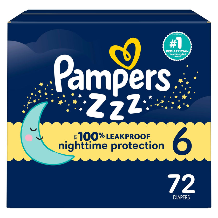 Pampers Diapers Size 6, 72 Count - Pampers Swaddlers Overnights Disposable Baby Diapers, Enormous Pack (Packaging & Prints May Vary) 🍁 All In One Marketplace Canada