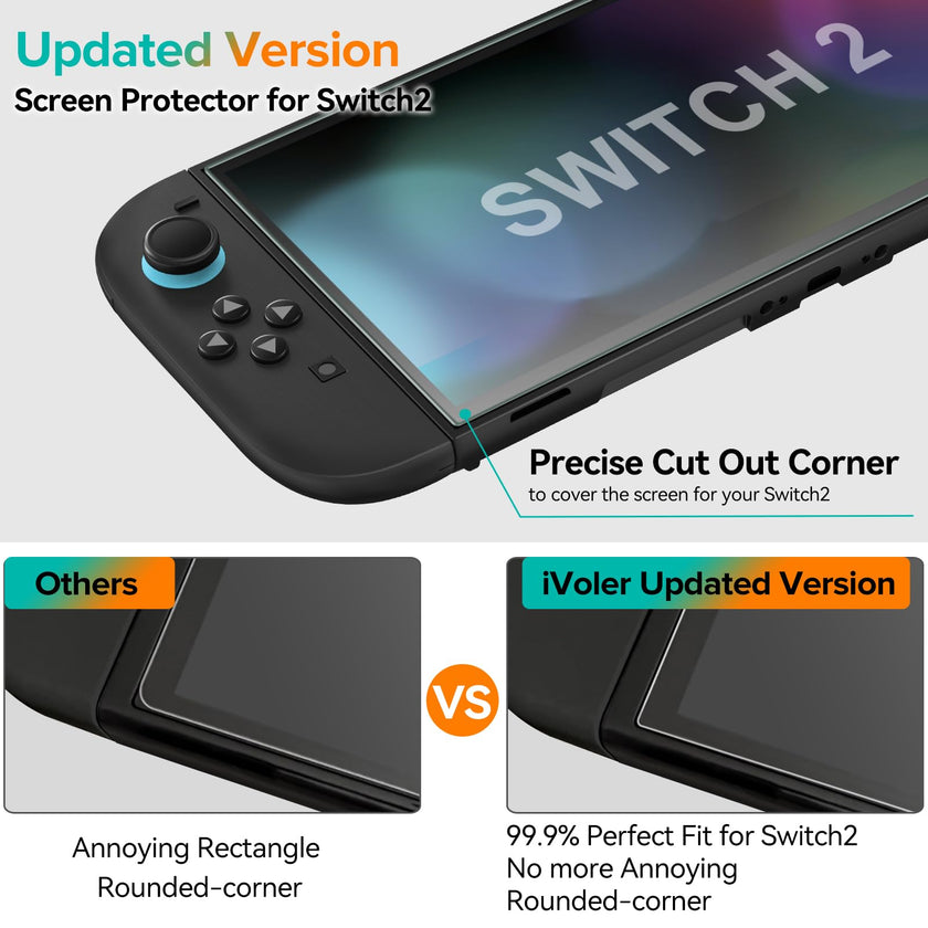ivoler 4-Pack Screen Protector Tempered Glass for Nintendo Switch 2 Model 2025 with [Alignment Frame] Accessories Transparent HD Clear Anti-Scratch Screen Protector for Nintendo Switch 2, 7.9-Inch 🍁 All In One Marketplace Canada