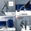 VIVO Dual Monitor up to 32 inches and 19.8 lbs per Screen, Pneumatic Arm Desk Mount, Articulating Counterbalance, VESA Stand, Classic, STAND-V002O 🍁 All In One Marketplace Canada