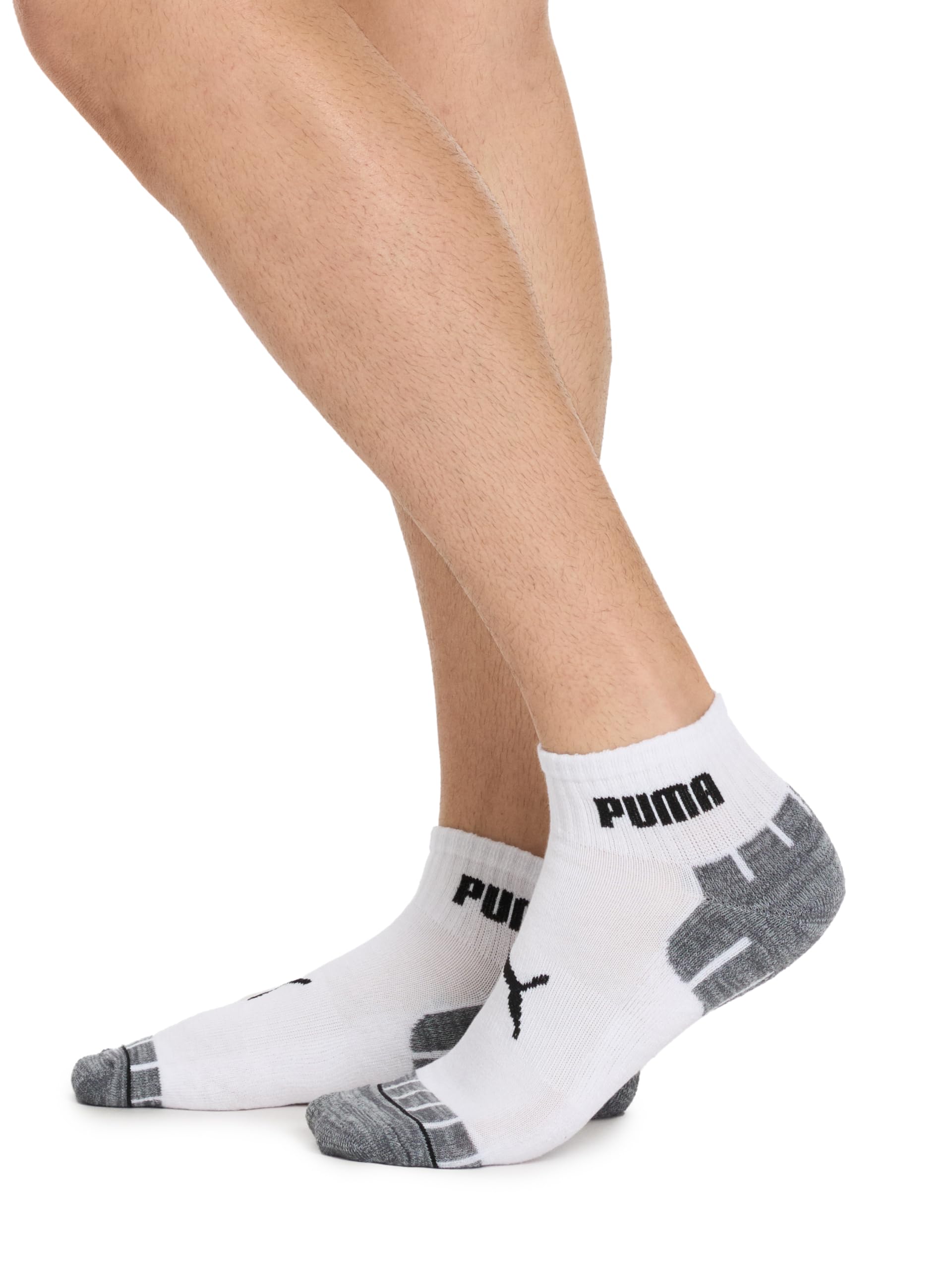 PUMA Men's 8 Pack Athletic Cushioned Quarter Crew Socks, White/Grey, 10-13 🍁 All In One Marketplace Canada