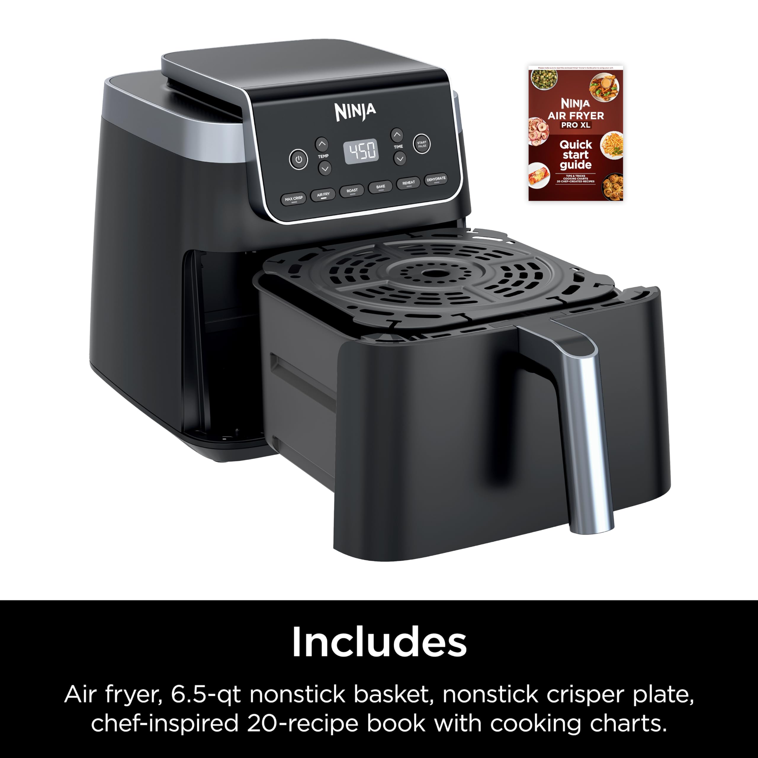 Ninja Air Fryer Pro XL 6-in-1 with 6.5 QT Capacity, Max Crisp, Air Fry, Air Roast, Bake, Reheat, Dehydrate, Max Crisp Technology with 450F, Nonstick Basket & Crisper Plate, AF181C (Canadian Version) 🍁 All In One Marketplace Canada