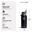 Hydro Flask 32 Oz Stainless Steel Wide Mouth Water Bottle with Leakproof Flex Straw Cap, Trillium 🍁 All In One Marketplace Canada