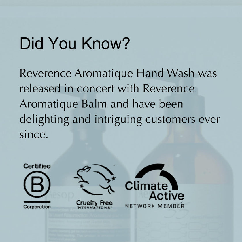 Aesop Reverence Aromatique Hand Wash | Gentle Exfoliating Hand Wash with Finely Milled Pumice | 500mL / 16.9 oz 🍁 All In One Marketplace Canada