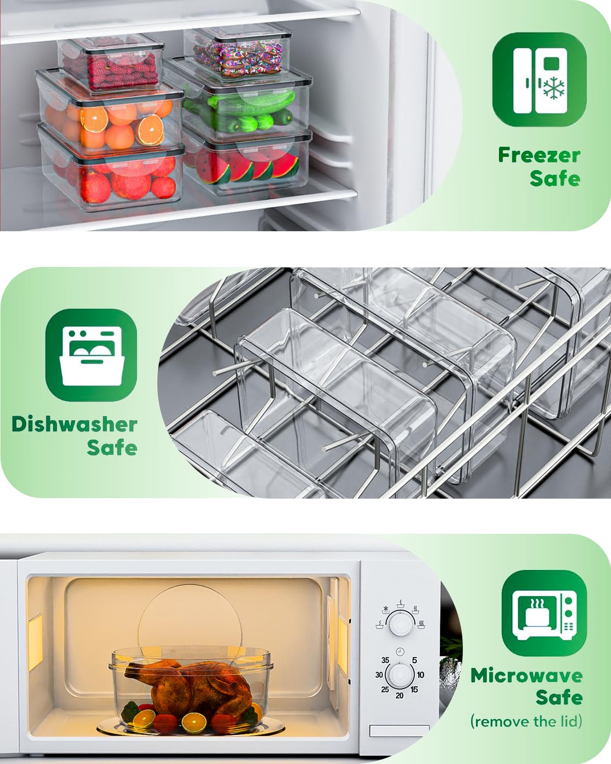 62 Pcs Large Food Storage Containers with Lids Airtight,Total19400ML(31 Containers&31 Lids)- Plastic Food Container for Kitchen Organization 🍁 All In One Marketplace Canada