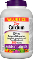 Webber Naturals Calcium Ultra, Enhanced Absorption, 280 Tablets, Helps Build Strong Bones, Vegan 🍁 All In One Marketplace Canada
