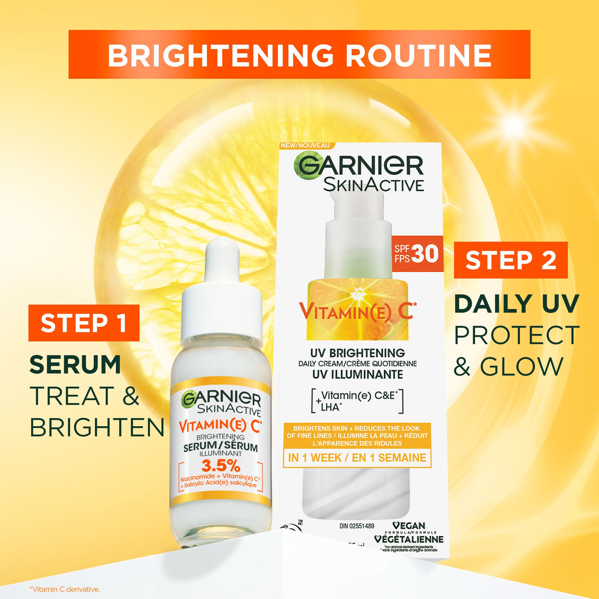 Garnier Face Sunscreen SkinActive Vitamin C UV Brightening Daily Cream SPF 30, Brightening & Protection, Lightweight Moisturizer, UV Defense with Vitamin C, 75ml 🍁 All In One Marketplace Canada