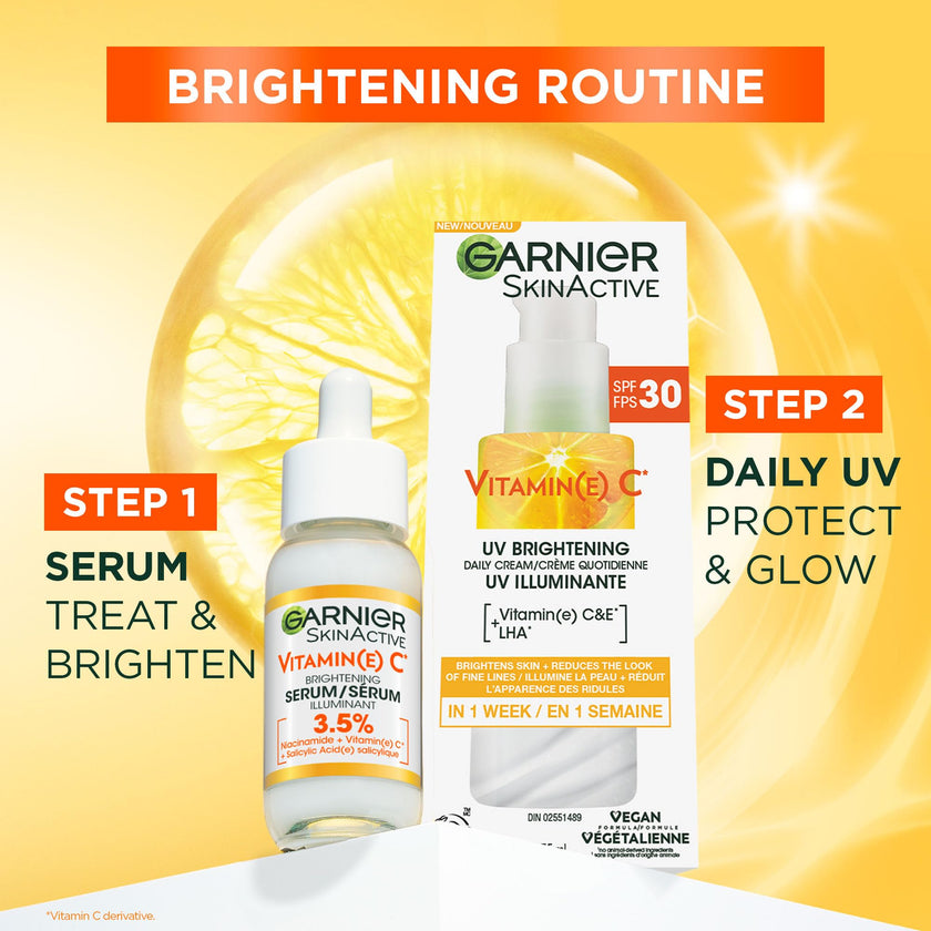 Garnier Face Sunscreen SkinActive Vitamin C UV Brightening Daily Cream SPF 30, Brightening & Protection, Lightweight Moisturizer, UV Defense with Vitamin C, 75ml 🍁 All In One Marketplace Canada