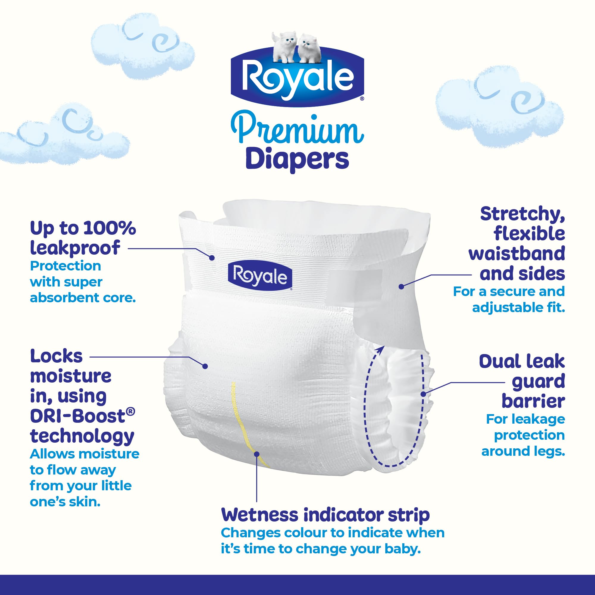 Royale Premium Diapers, Size 4 (22-37 lb), 156 Count, Disposable Baby Diapers (Packaging may vary) 🍁 All In One Marketplace Canada