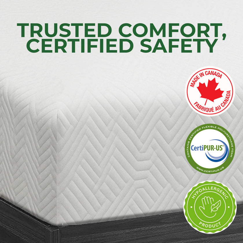 ViscoLogic Made in Canada 6 Inch Twin Mattress, Cool Gel Infused Foam, Medium Firm Support & Pressure Relief, Mattress in a Box, CertiPUR-US®, Twin Size 🍁 All In One Marketplace Canada
