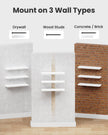 AMADA HOMEFURNISHING Floating Shelves, Wall Shelves for Bathroom/Living Room/Bedroom/Kitchen Decor, White Shelves with Invisible Brackets Set of 3 - AMFS08 🍁 All In One Marketplace Canada