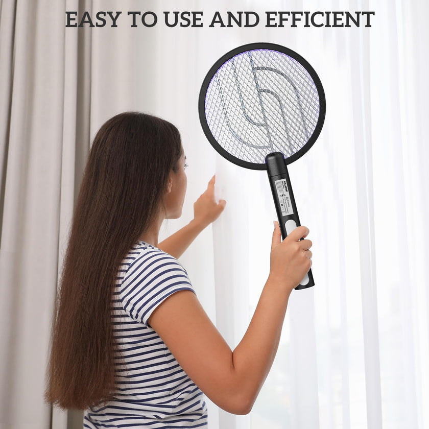 PALONE Bug Zapper Racket, Electric Bug Zapper, 4000V Electric Swatter 3 Layers Lamp, Indoor Zapper Without Waving Hands for Kitchen, Home, Garden and Outdoors(Black) 🍁 All In One Marketplace Canada