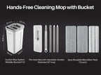JOYMOOP Hands Free Flat Floor Mop and Bucket with Wringer Set, 3 Washable Microfiber Mops, Wet and Dry Use, Floor Cleaning System 🍁 All In One Marketplace Canada