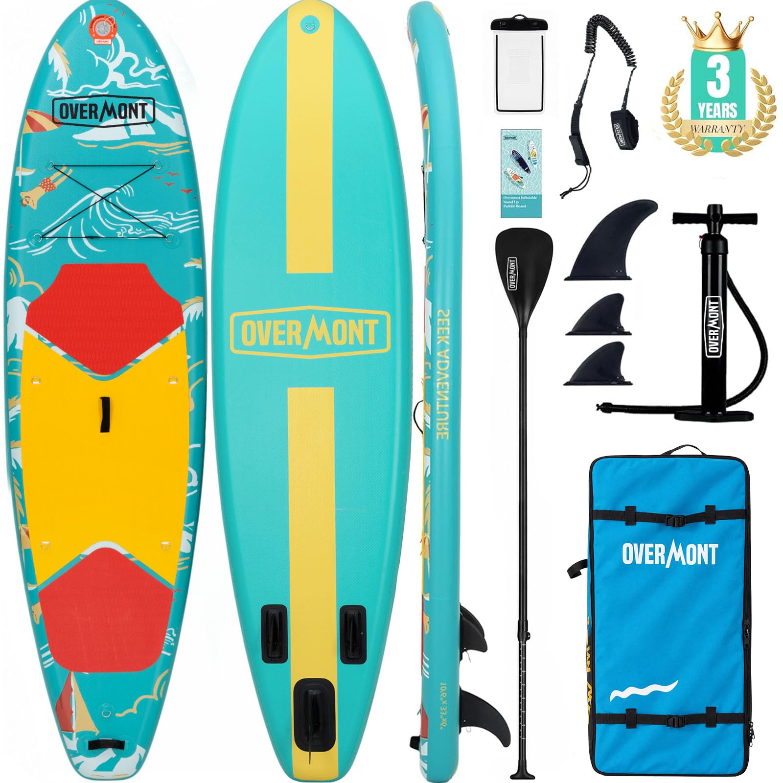 Overmont Inflatable Paddle Board 10'7