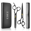 CIICII Hair Cutting Scissors Shears Kit, Professional Barber Haircut Scissors Set (6.7 Inch Hair Beard Hairdressing Trimming Haircutting Thinning Shears) for Men Women Hairdresser Home Salon (Black) 🍁 All In One Marketplace Canada