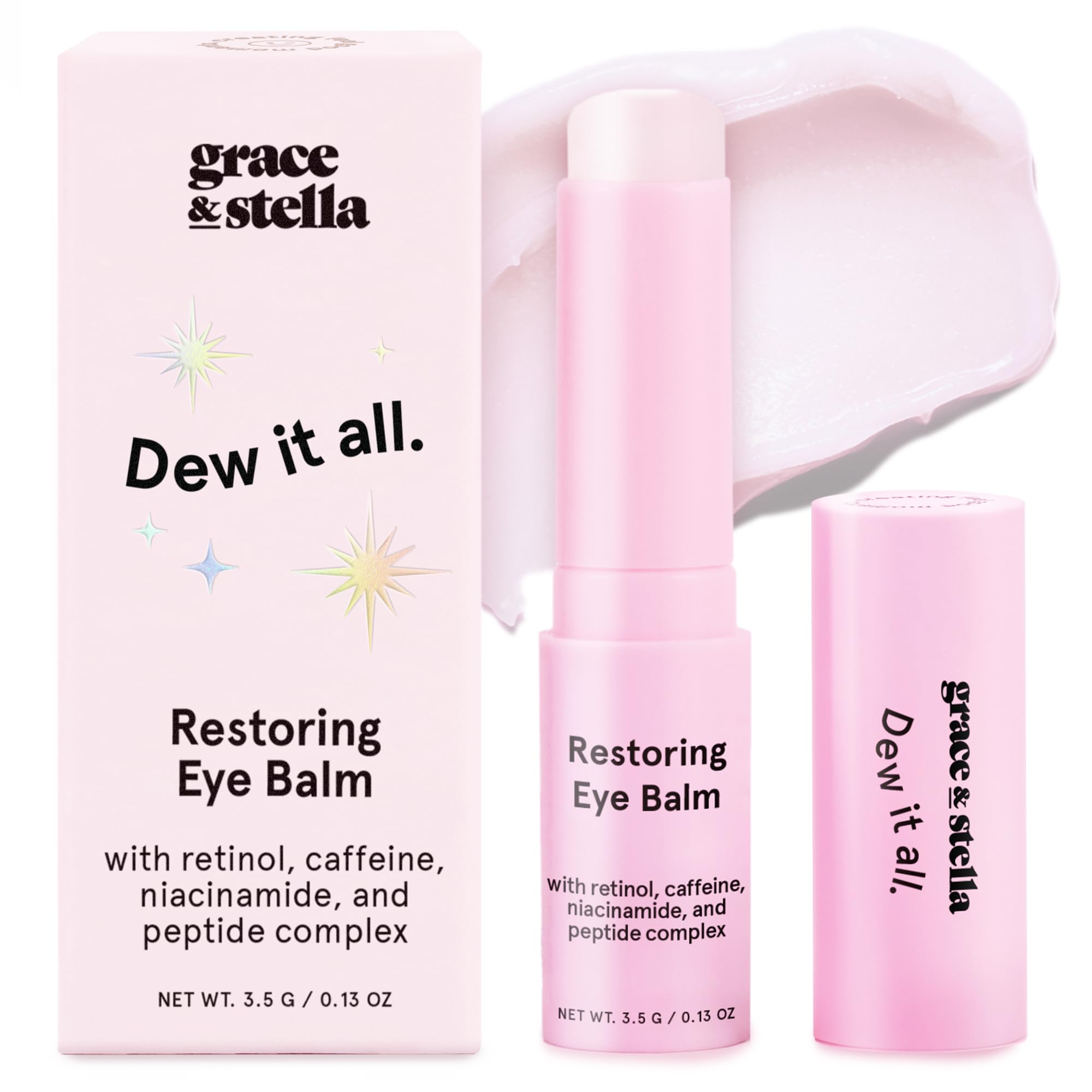 grace & stella Retinol & Caffeine Eye Cream Stick - Under Eye Cream for Dark Circles, Anti-Aging, Puffiness, Wrinkles, Undereye Bags - Brightener with Niacinamide - Vegan Skincare (0.13 oz/3.5 g) 🍁 All In One Marketplace Canada
