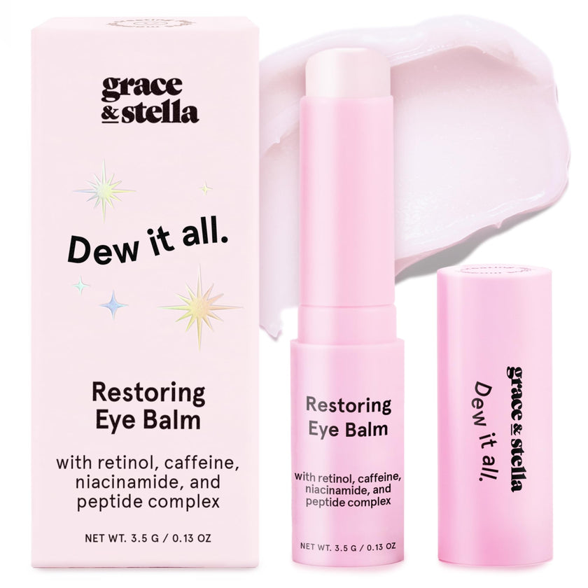 grace & stella Retinol & Caffeine Eye Cream Stick - Under Eye Cream for Dark Circles, Anti-Aging, Puffiness, Wrinkles, Undereye Bags - Brightener with Niacinamide - Vegan Skincare (0.13 oz/3.5 g) 🍁 All In One Marketplace Canada