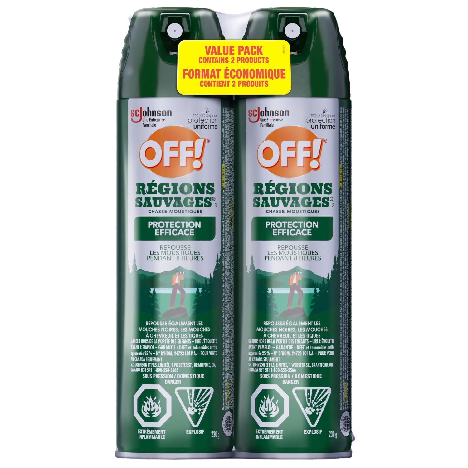 OFF! Deep Woods Mosquito Repellent Spray, 25% DEET Insect Spray, 8 Hours Bug Protection, Bug Repellent Camping Hiking Hunting, 360° Continuous Spray, Safe for Clothing & Skin, 2-Pack, 230g 🍁 All In One Marketplace Canada