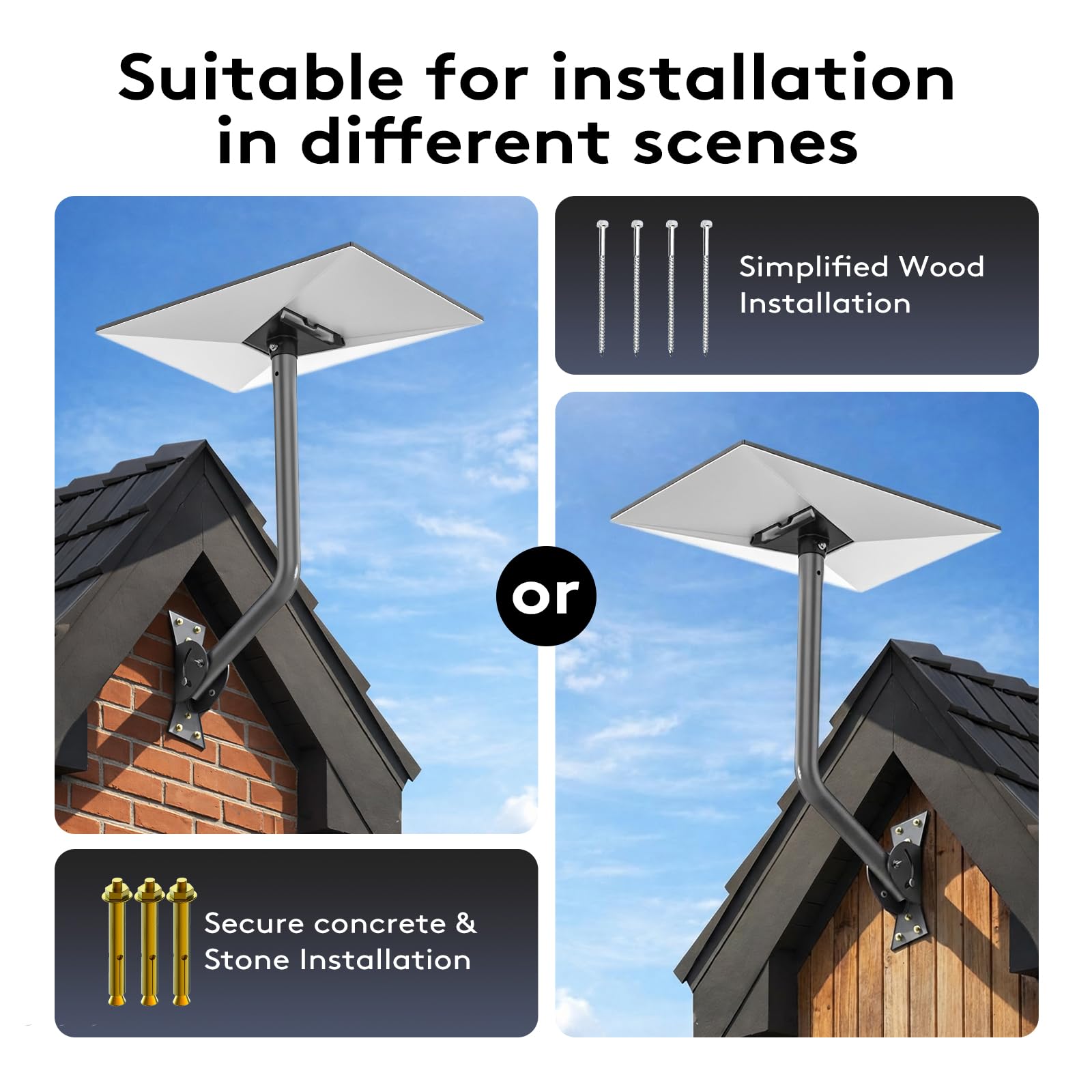 Compatible with Starlink Gen 3/4/4X All-in-One Mount Kit: Heavy-Duty Outdoor Dish & Indoor Router Mount, Short Wall, Roof, and Pole Mount Compatible, Sturdy Accessories for Full Setup 🍁 All In One Marketplace Canada