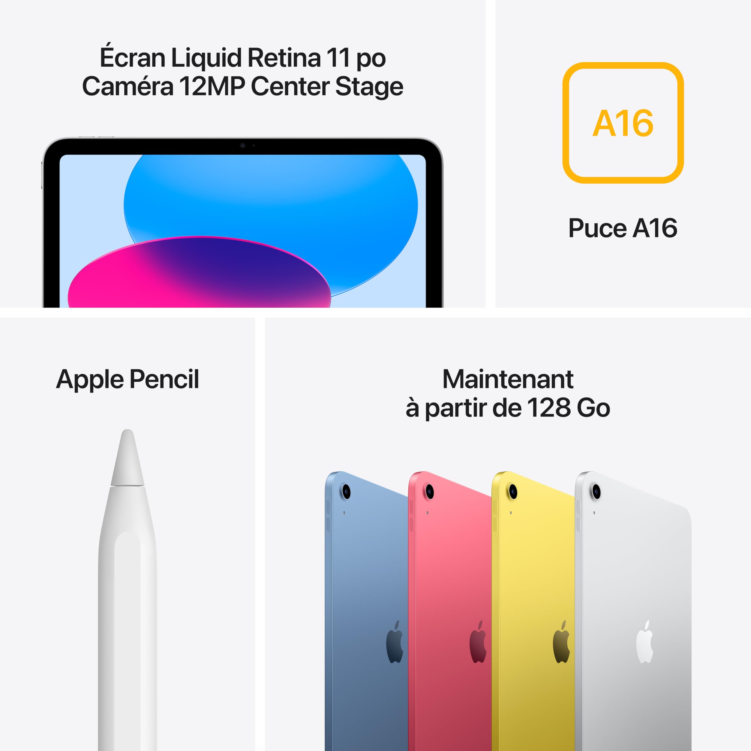 Apple iPad with A16 chip: 11-inch Liquid Retina Display, 128 GB, Wi-Fi 6, 12MP Front/12MP Back Camera, Touch ID, All-Day Battery Life — Blue 🍁 All In One Marketplace Canada