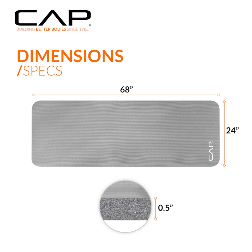 CAP Barbell High Density Exercise Mat with strap, 68