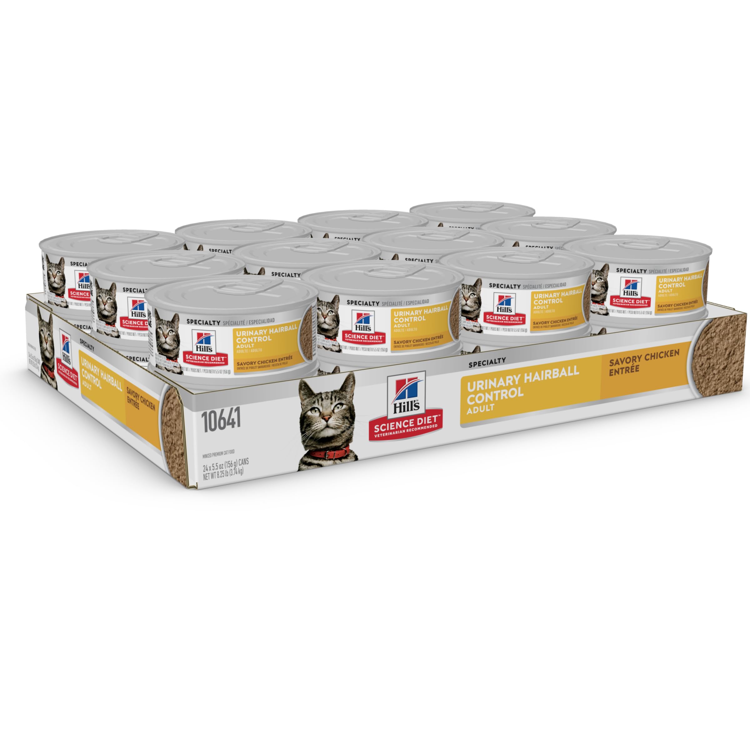 Hill's Science Diet Urinary Hairball Control, Adult 1-6, Urinary Track Health & Hairball Control Support, Wet Cat Food, Chicken Minced, 5.5 oz Can, Case of 24 🍁 All In One Marketplace Canada