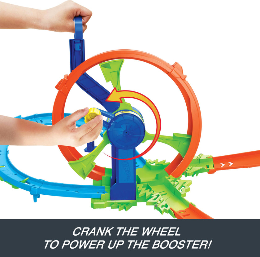Hot Wheels Toy Car Track Set, Launch and Loop Playset & 1:64 Scale Die-Cast Vehicle, Crash Area on Figure 8 Track with Loop-Kicker Booster 🍁 All In One Marketplace Canada