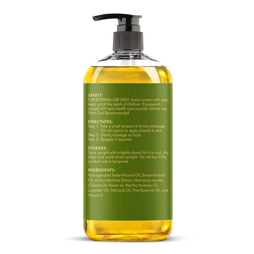 MAJESTIC PURE Arnica Massage Oil for Massage Therapy - with Lavender and Chamomile Essential Oils - Multipurpose Instant Absorption Full Body Massage - 8 fl. oz 🍁 All In One Marketplace Canada