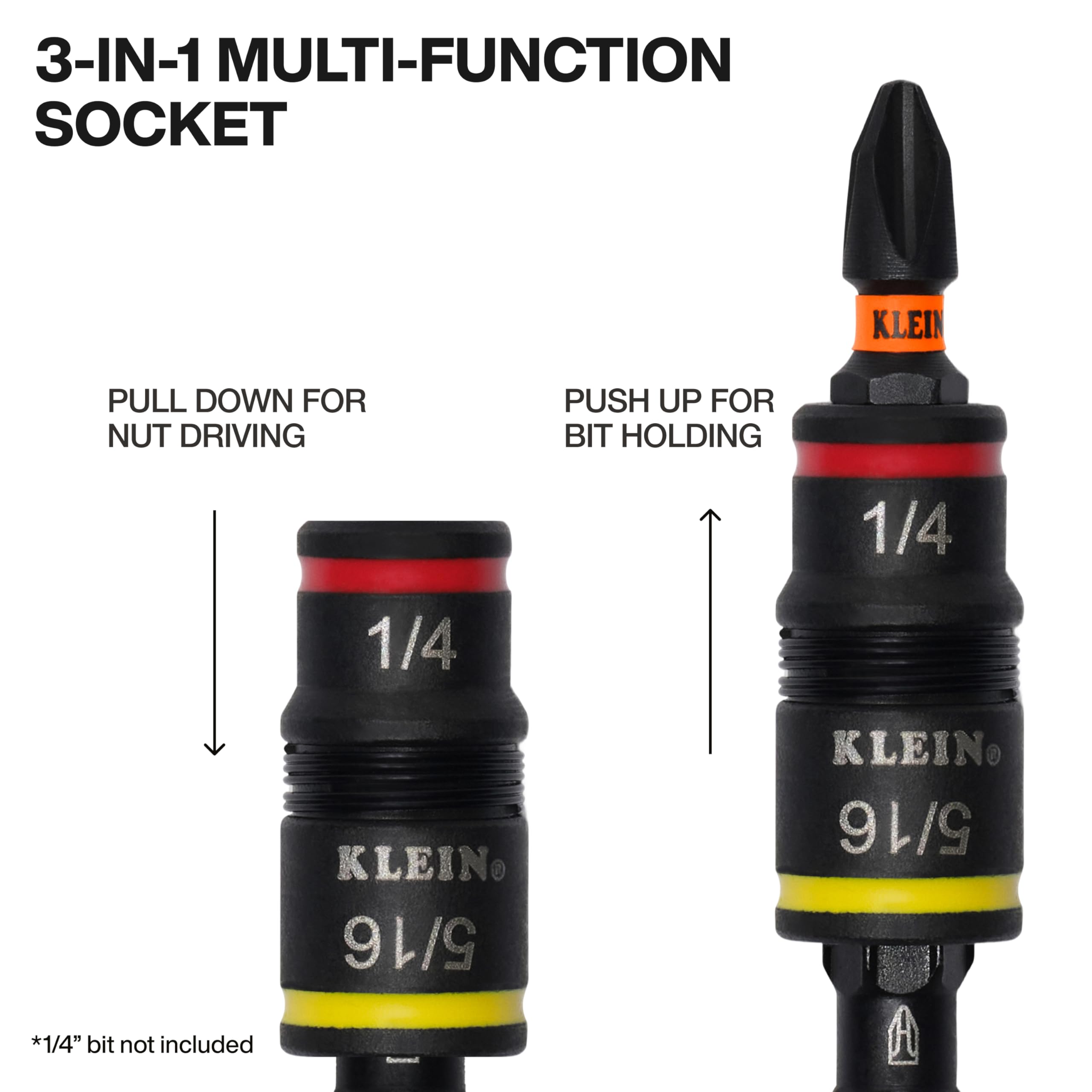 Klein Tools 32934 Impact Driver, 9-in-1 SAE Impact Socket Set, 4 Flip Sockets with 1/4, 5/16, 3/8, 7/16, 1/2, 9/16, 5/8, and 3/4-Inch Nut Driver Sizes with Bit Holder, 6-1/2-Inch Shaft 🍁 All In One Marketplace Canada
