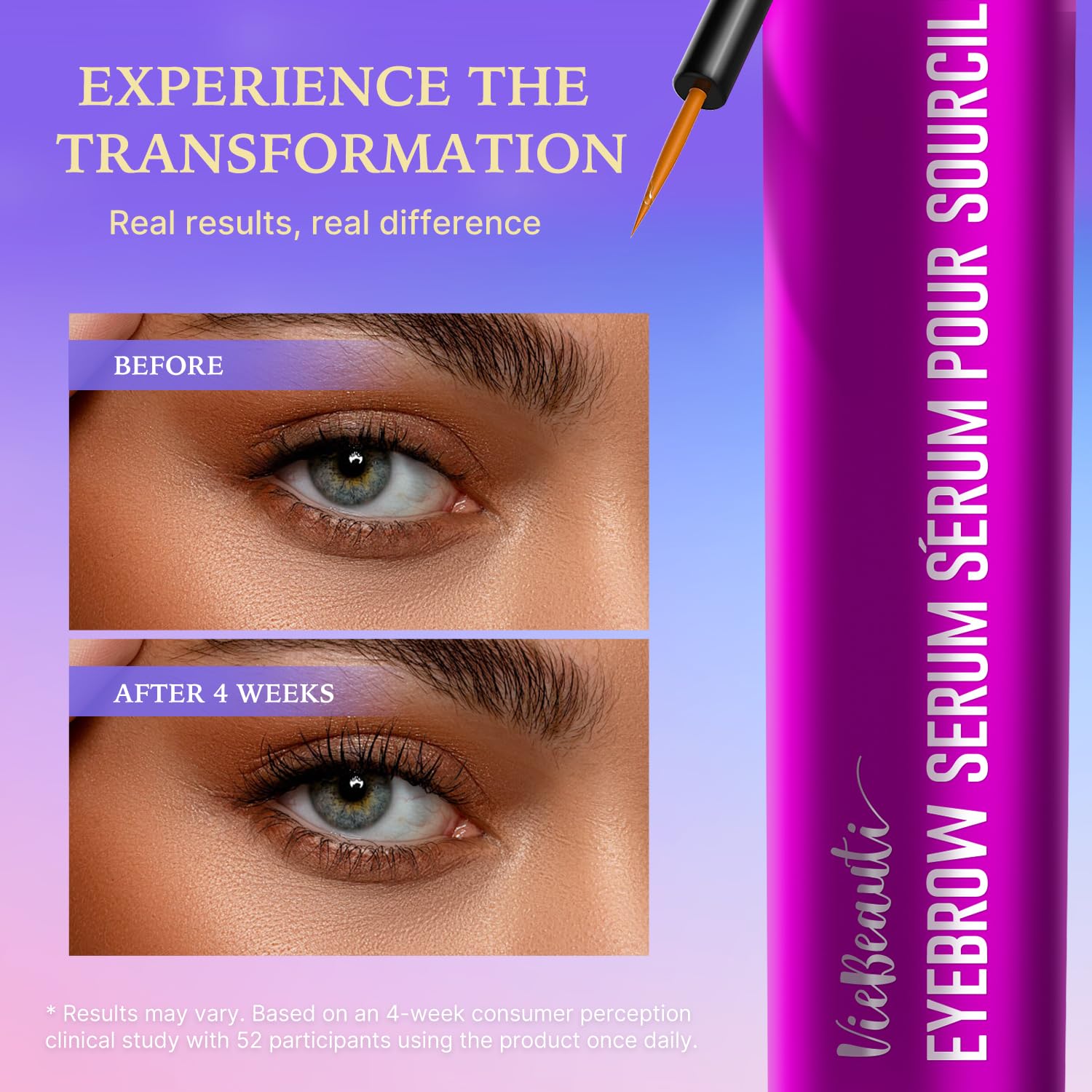 Premium Eyelash Serum and Eyebrow Enhancer by VieBeauti, Lash boost Serum for Fuller and Thicker Lashes & Brows (3ML) 🍁 All In One Marketplace Canada