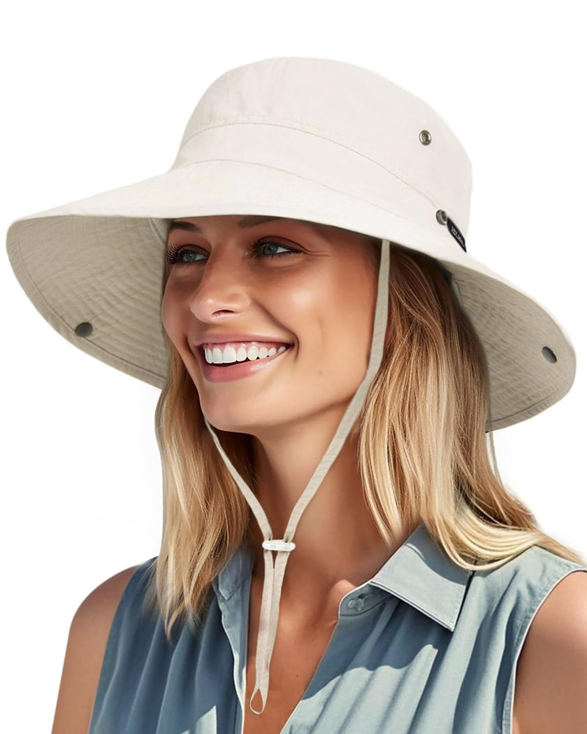 FURTALK Sun Hat for Women Men UV Protection Safari Hat Womens Summer Wide Brim Packable UPF50 Hiking Fishing Cowboy Style hat Beige 🍁 All In One Marketplace Canada