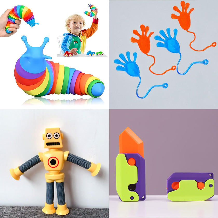 80 Pack Fidget Toys Set,Pop It Relieves Stress and Anxiety Sensory Fidget Toy for Children Girls Adults, Gift for Birthday Party Favors, Classroom Rewards Prizes, Carnival, Piñata Goodie Bag Fillers 🍁 All In One Marketplace Canada