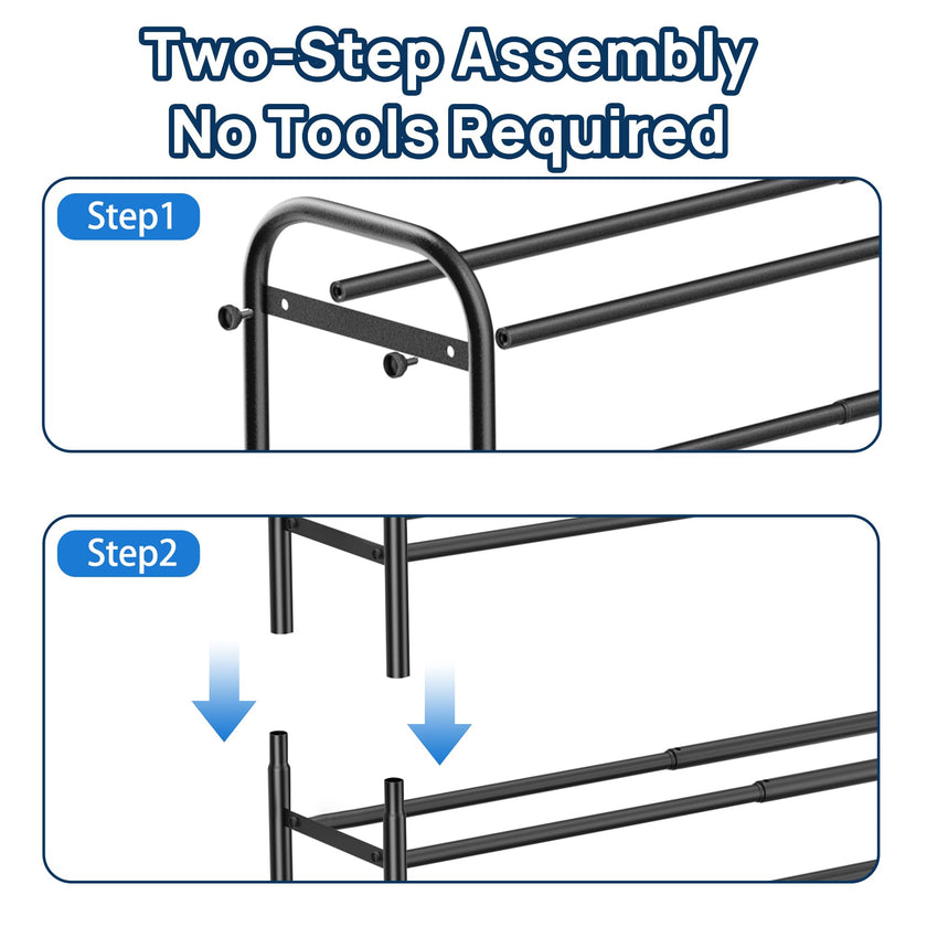 ENJOYBASICS Expandable Metal Shoe Racks for Closet, 4 Tier Adjustable Shoe Organizer Shelf, Black Free Standing Rack Storage for Entryway 🍁 All In One Marketplace Canada