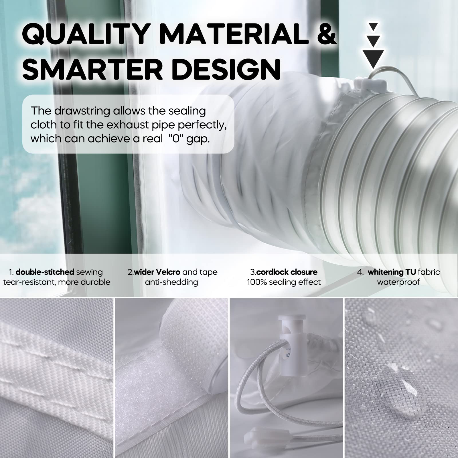 LOVIGA Portable Air Conditioner Window Kit, Window Vent Kit Seal Kit for Portable Air Conditioner Dryer, 25x102~162cm Length Adjustable 2022 Upgraded 100% Sealing Waterproof Easy to Install 🍁 All In One Marketplace Canada