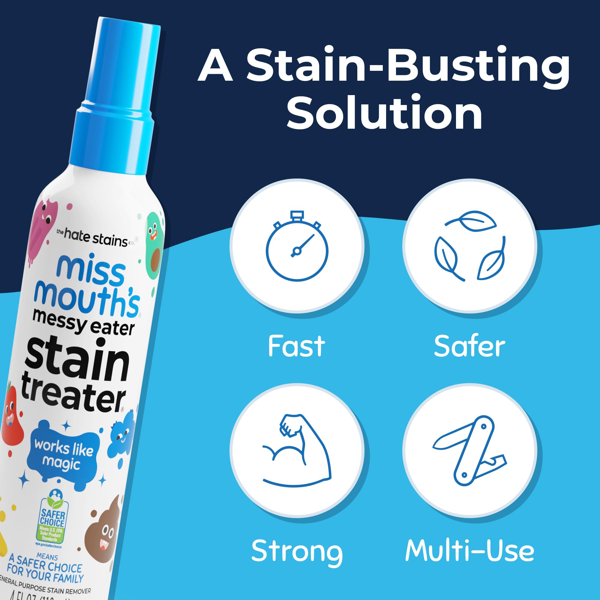 Miss Mouth's Messy Eater Stain Treater, Carpet Cleaner & Spot Remover, 4 oz 🍁 All In One Marketplace Canada