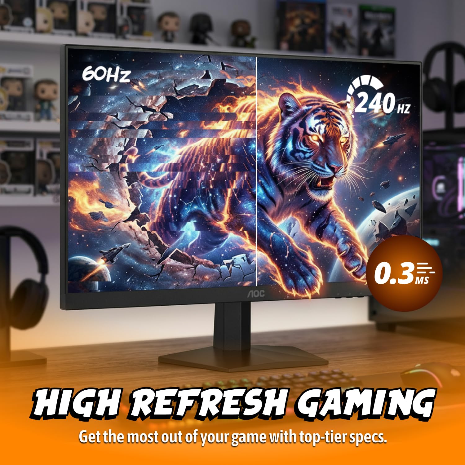 AOC 27 Inch QHD Gaming Monitor 240Hz 0.3ms IPS, 2560x1440, G-Sync Compatible, HDR Ready, DisplayPort 1.4 HDMI 2.0, VESA Mount, 3-Year Zero-Bright-Dot, Q27G41ZE 🍁 All In One Marketplace Canada