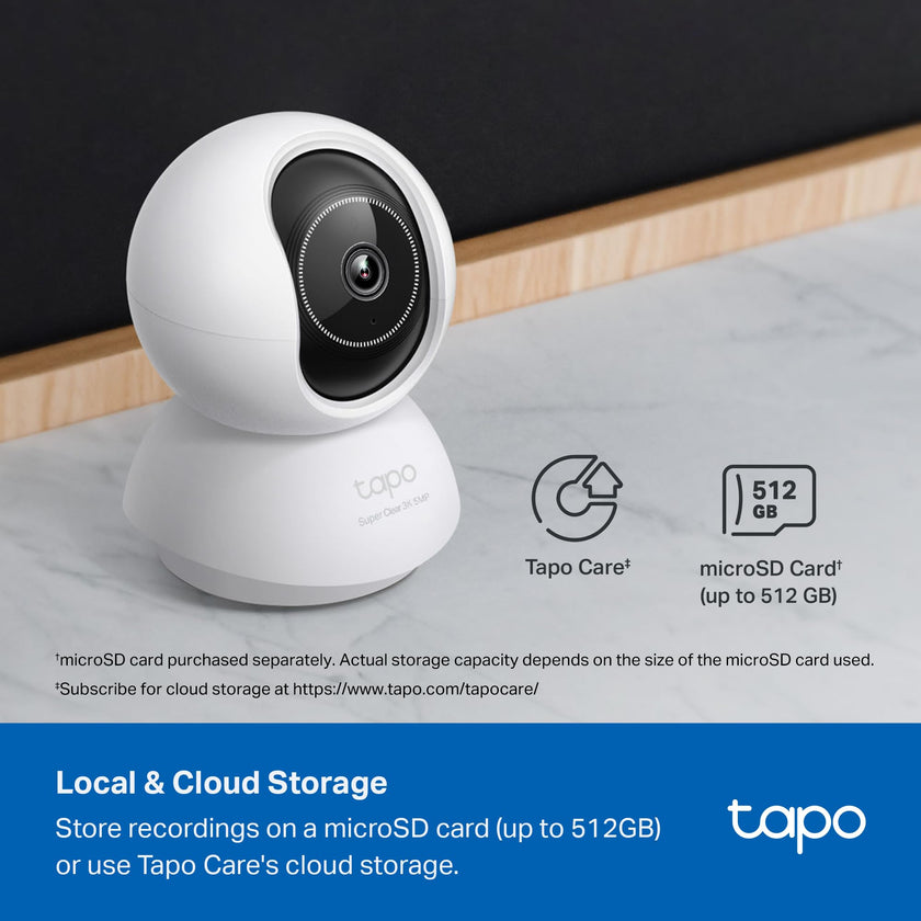 Tapo 3K 5MP Pan/Tilt Security WiFi Camera, Baby & Pet Camera, 360° Motion Tracking, 2-Way Audio, 40Ft. Night Vision, Cloud & Local Storage (Up to 512 GB), Works w/Alexa & Google (Tapo C230) 🍁 All In One Marketplace Canada